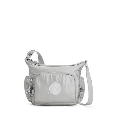 Torba Crossbody Kipling Gabbie Mini Metallic Srebrne | PL 2092SG